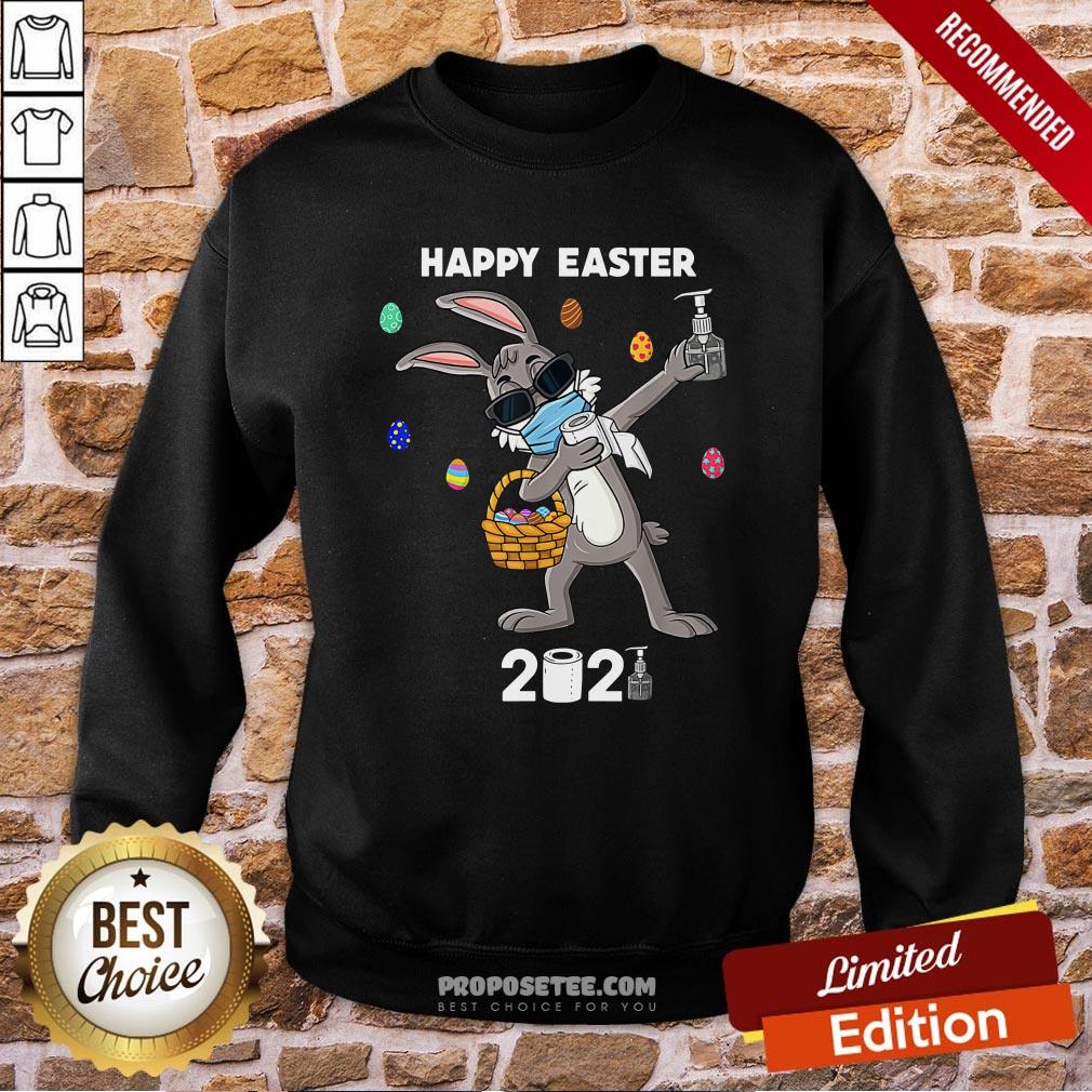 Dabbing Rabbit Face Mask Happy Easter 2021 Sweatshirt Dabbing Rabbit Face Mask Happy Easter 2021 Sweatshirt