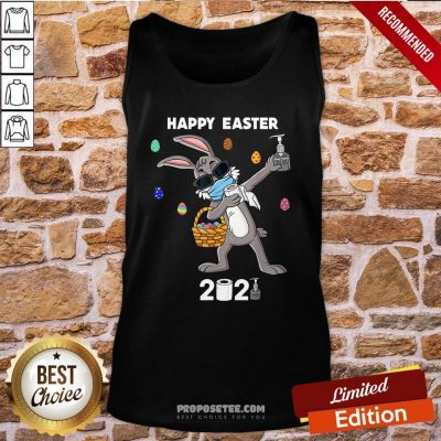 Dabbing Rabbit Face Mask Happy Easter 2021 Tank-Top