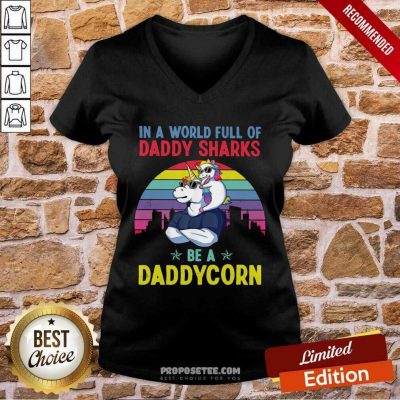 Daddy Shark Be A DaddyCorn V-neck